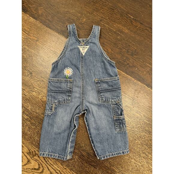 Upcycled Sustainable OshKosh B’Gosh Overalls Baby 6mo Denim Blue Jean Embroidery - Picture 5 of 9